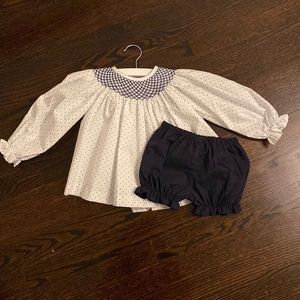 Beaufort Bonnet Company Smocked Set - Navy and White - 18 to 24 months